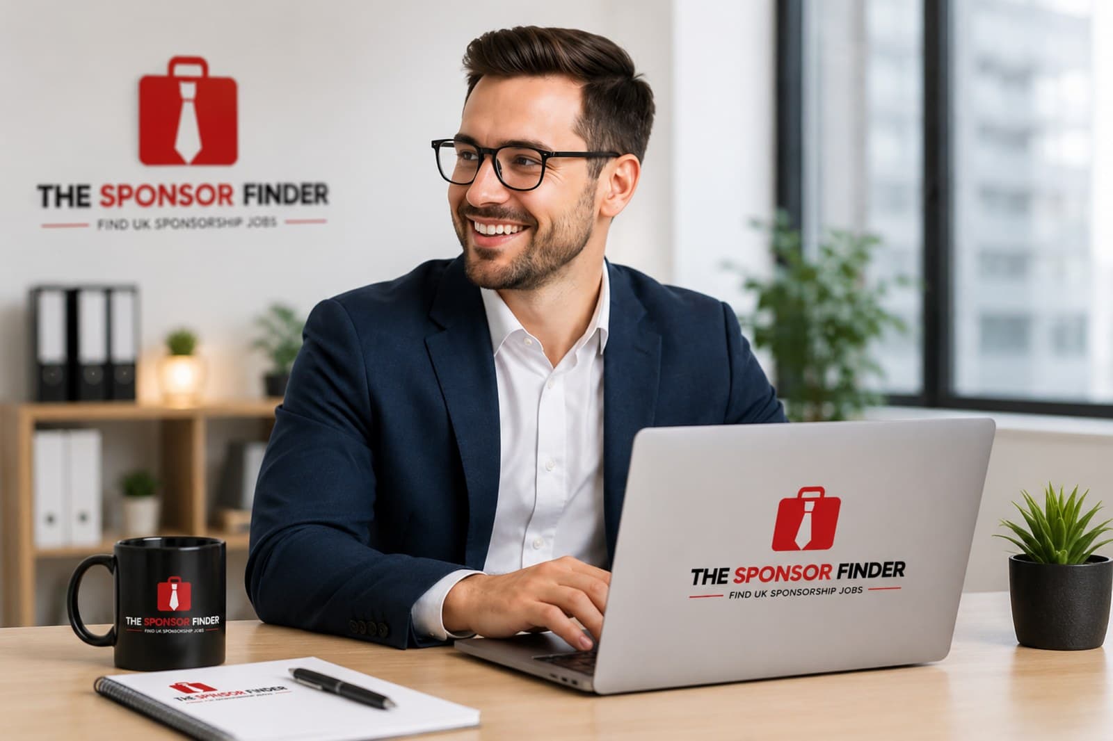 A professional using The Sponsor Finder to search for UK visa-sponsored jobs